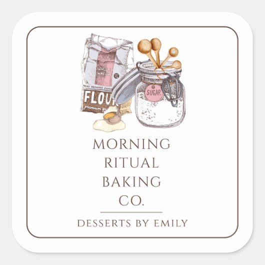 Artisan Bakery Baker スクエアシール (正面)