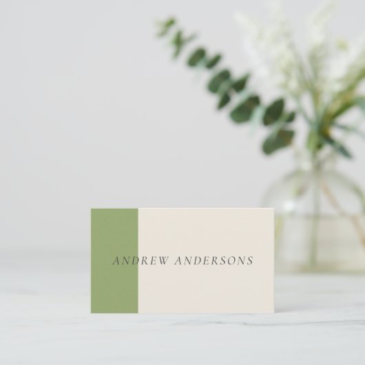 Artisan Business Card Sage Minimalist Maker Card 名刺 (スタンド正面)