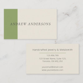 Artisan Business Card Sage Minimalist Maker Card 名刺