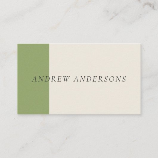 Artisan Business Card Sage Minimalist Maker Card 名刺 (正面)