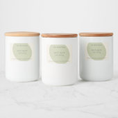 Artisan Candle Label Sage Minimalist Centered Wrap フードラベル (ボトル)
