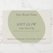 Artisan Candle Label Sage Minimalist Centered Wrap フードラベル (シングルラベル)