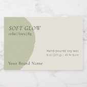 Artisan Candle Label Sage Modern Side-Bleed Wrap フードラベル (シングルラベル)