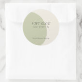 Artisan Candle Lid Sage Minimalist Scent Sticker ラウンドシール (バッグ)