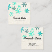 Artisan Canvas Snowflake Happiness スクエア名刺 (正面/裏面)
