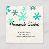 Artisan Canvas Snowflake Happiness スクエア名刺 (裏面)
