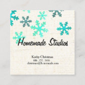 Artisan Canvas Snowflake Happiness スクエア名刺 (裏面)