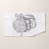 Artisan Christmas: Hand-Drawn Stippled Santa Portr ハンドタオル (ハンドタオル)