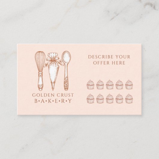 Artisan Cupcake Bakery Baking Tools Loyalty Card ロイヤリティカード (正面)