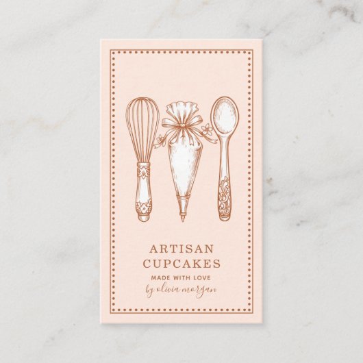 Artisan Cupcake Bakery Baking Utensils 名刺 (正面)