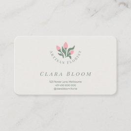 Artisan Florist Minimalist Botanical QR Code 名刺