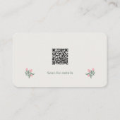 Artisan Florist Minimalist Botanical QR Code 名刺 (裏面)