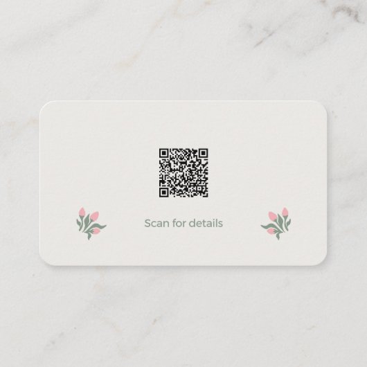 Artisan Florist Minimalist Botanical QR Code 名刺 (裏面)