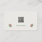 Artisan Florist Minimalist Botanical QR Code 名刺 (裏面)