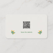 Artisan Florist Minimalist Botanical QR Code 名刺 (裏面)