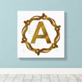 Artisan Monogram A Stretched Canvas Print キャンバスプリント (インサイチュ (ウッドフロア))