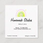 Artisan Rainbow 'Happiness is Homemade'  スクエア名刺 (裏面)