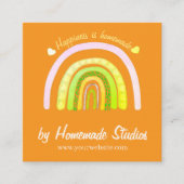 Artisan Rainbow 'Happiness is Homemade'  スクエア名刺 (正面)