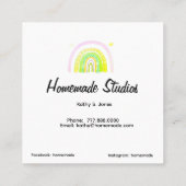 Artisan Rainbow 'Happiness is Homemade'  スクエア名刺 (裏面)