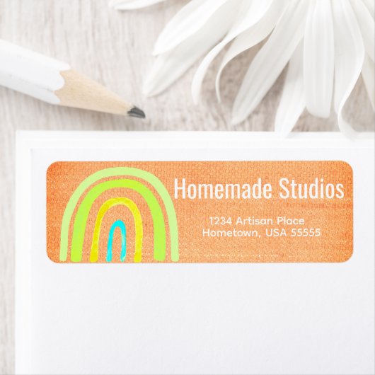 Artisan Raw Canvas Rainbow  Handmade Happiness  ラベル (インサイチュ)