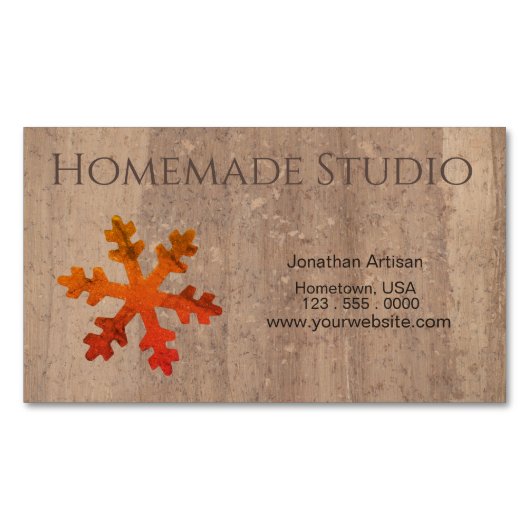 Artisan Rustic Christmas マグネット名刺 (正面)