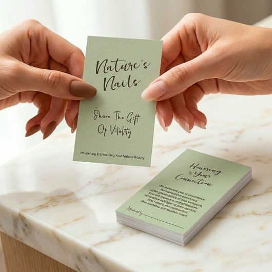 Artisan Sage Nail Boutique Referral Branding 名刺