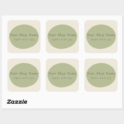 Artisan Sage Stone Custom Name Packaging Sticker   スクエアシール (シート)