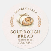Artisan Sourdough Bread Label ラウンドシール (正面)
