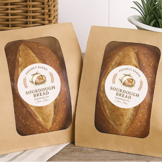 Artisan Sourdough Bread Label ラウンドシール