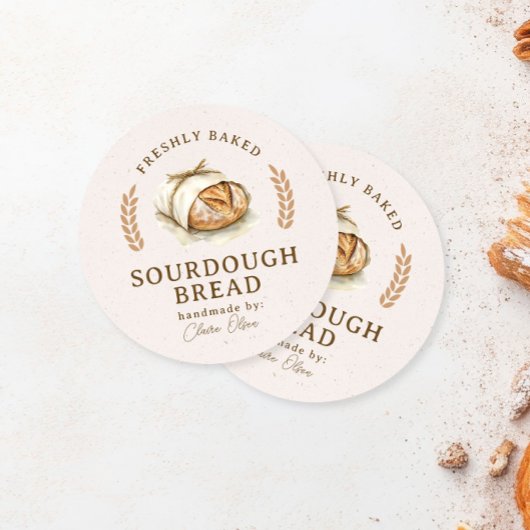 Artisan Sourdough Bread Label ラウンドシール