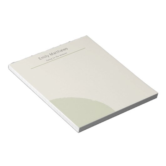 Artisan Studio Notepad Sage Minimalist Stationery ノートパッド (アングル)