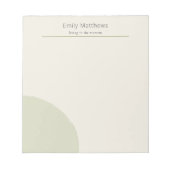 Artisan Studio Notepad Sage Minimalist Stationery ノートパッド (正面)