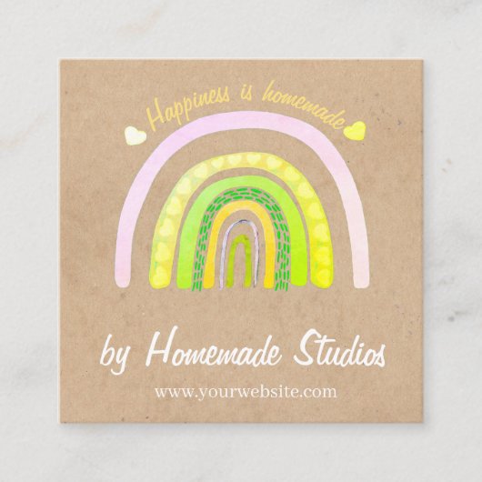 Artisan Weather Board 'Happiness is Homemade'  スクエア名刺 (正面)