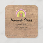 Artisan Woodgrain Hometown Rainbow 'Homemade'  スクエア名刺 (裏面)