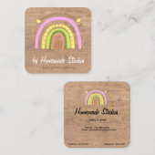 Artisan Woodgrain Hometown Rainbow 'Homemade'  スクエア名刺 (正面/裏面)