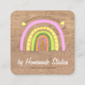 Artisan Woodgrain Hometown Rainbow 'Homemade'  スクエア名刺 (正面)
