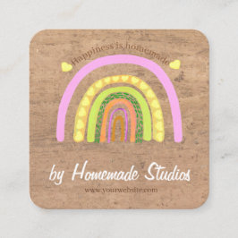 Artisan Woodgrain Hometown Rainbow 'Homemade'  スクエア名刺