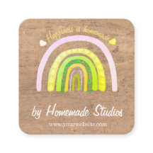 Artisan Woodgrain Rainbow 'Happiness is Homemade' 