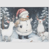 Artisitc Snowman Forest Illustration Christmas  薄葉紙 (正面)