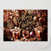 Artisitc Warm Chocolate Festive Cozy Christmas 箔シーズンカード (正面)