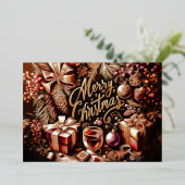 Artisitc Warm Chocolate Festive Cozy Christmas 箔シーズンカード (立ち正面)