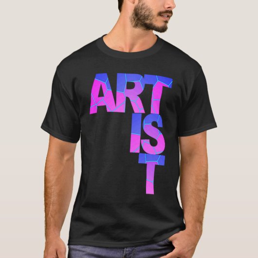 ARTISTユニークカラフルのクリエイティブ最小数 Tシャツ (正面)