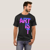 ARTISTユニークカラフルのクリエイティブ最小数 Tシャツ (正面フル)