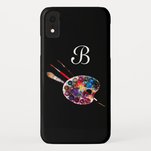 ARTIST カラーパレット モノグラム ブラック Case-Mate iPhoneケース (裏面)
