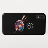 ARTIST カラーパレット モノグラム ブラック Case-Mate iPhoneケース (裏面(横))