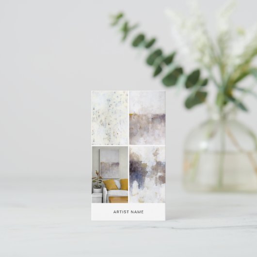 Artist 4 Image Grid Template 名刺 (スタンド正面)