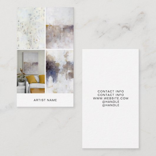 Artist 4 Image Grid Template 名刺 (正面/裏面)