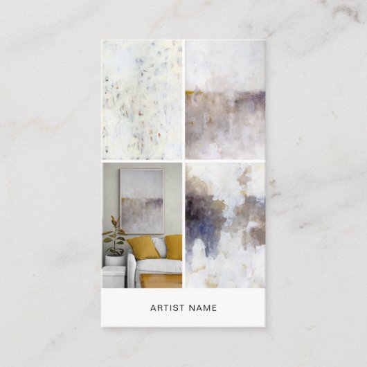 Artist 4 Image Grid Template 名刺 (正面)