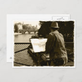 Artist at the Seine river in Paris, France ポストカード (正面/裏面)