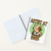 Artist at work cute cat design ノートブック (内部)